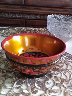 Made in Ukraine, Vintage, Wooden Handmade Bowl